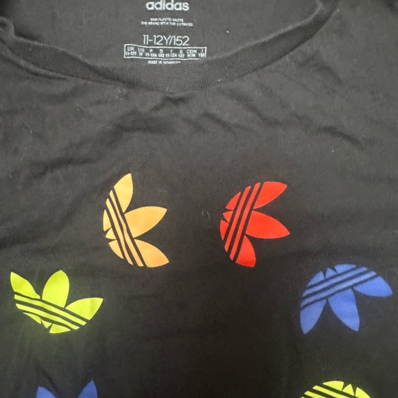 Adidas Black Tee with Colorful Trefoil Design - Picture 5 of 5